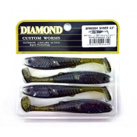 Виброхвост/твистер Diamond Shiner ШУМОВОЙ 4" PAL40 <упаковка>