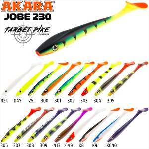 Виброхвост/твистер Akara Jobe Target Pike 200 #02T <упаковка>