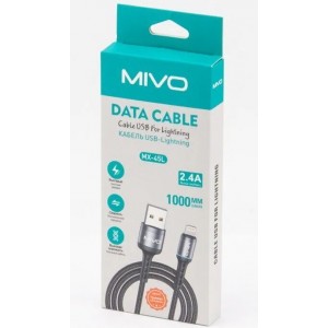 Кабель USB Mivo MX-45L USB-Lightning 1м 2,4А в оплётке