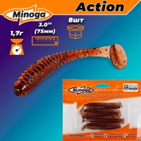 Виброхвост/твистер Minoga ACTION 3,0" 8шт #006