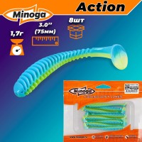 Виброхвост/твистер Minoga ACTION 3,0" 8шт #103