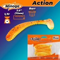 Виброхвост/твистер Minoga ACTION 3,0" 8шт #324