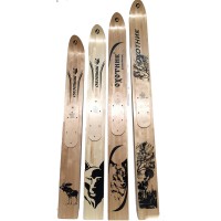 Лыжи лесные деревянные 1,65 м с комплектом крепления